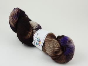 Brunört - handfärgat sockgarn 100g