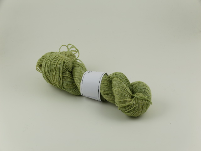 Grön - handdyed sockyarn cotton/wool 100g