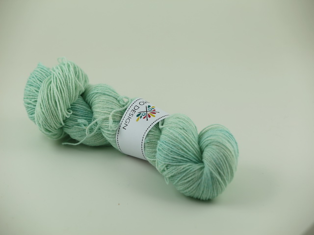 Ljus turkos - handdyed sockyarn wool/cotton 100g