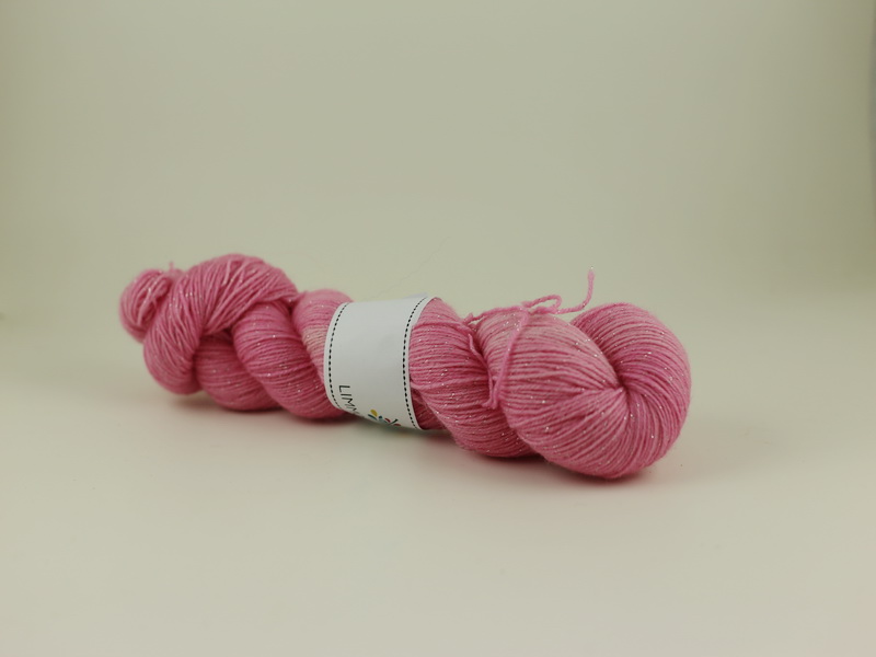 Rosa marsipan - sockgarn glitter 100g