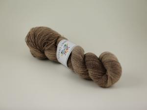 Kaffe - handfärgat sockgarn ull/bomull 100g