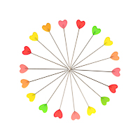 Blockningsnålar hjärtan