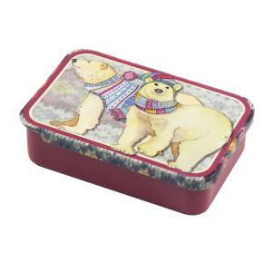 Isbjörnar i tröjor - plåtask 4x6cm