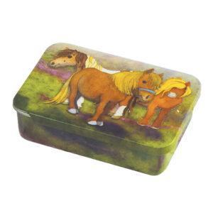 Shetlandsponies - plåtask 4x6cm