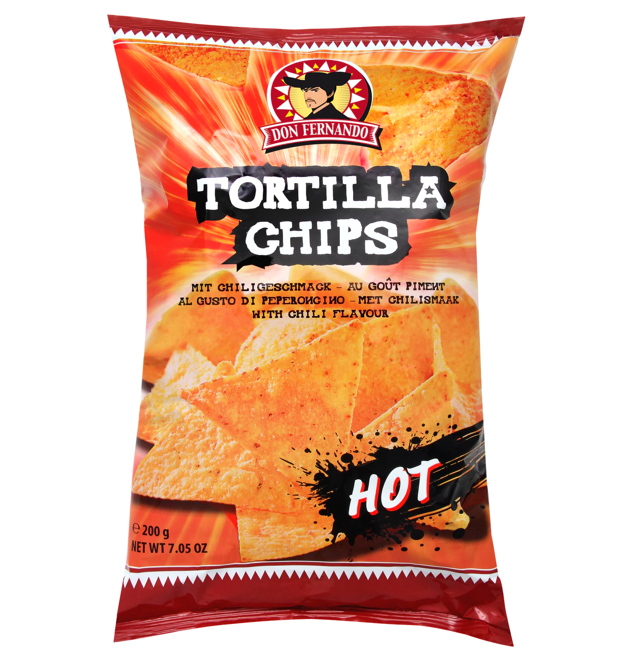 Tortilla Chips hot with chili flavour Don Fernando (22 x 200g)