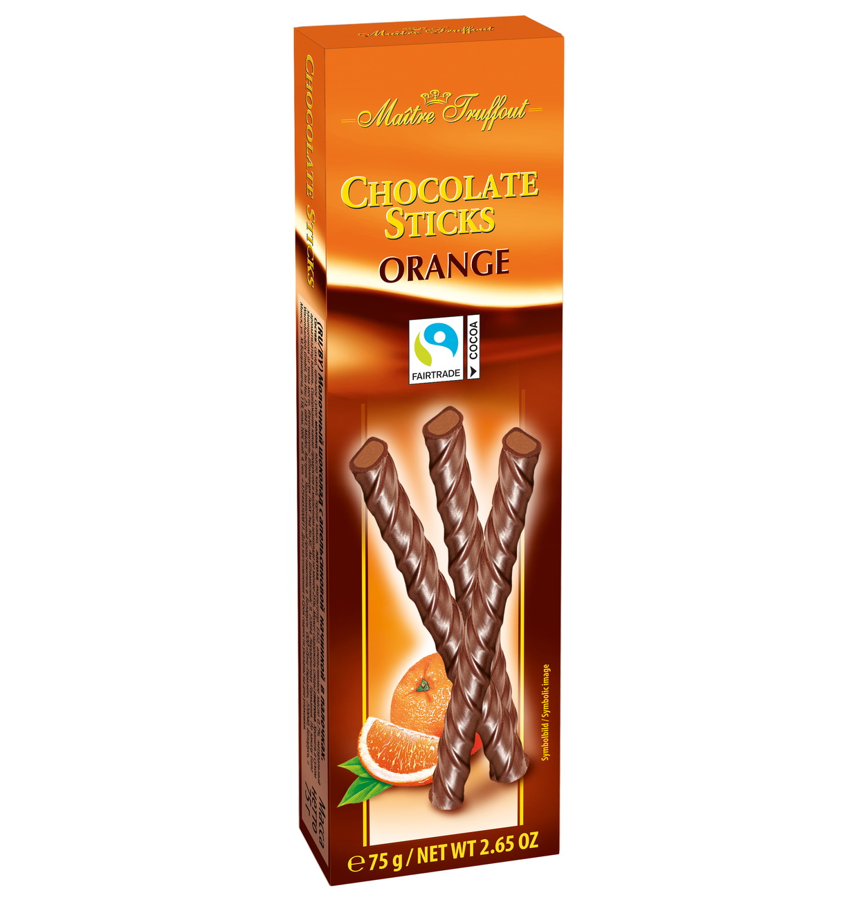 Chocolate sticks orange Maitre Truffout (24 x 75g)