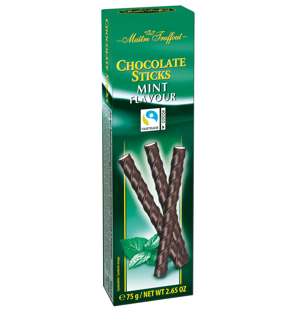 Chocolate sticks mint Maitre Truffout (24 x 75g)