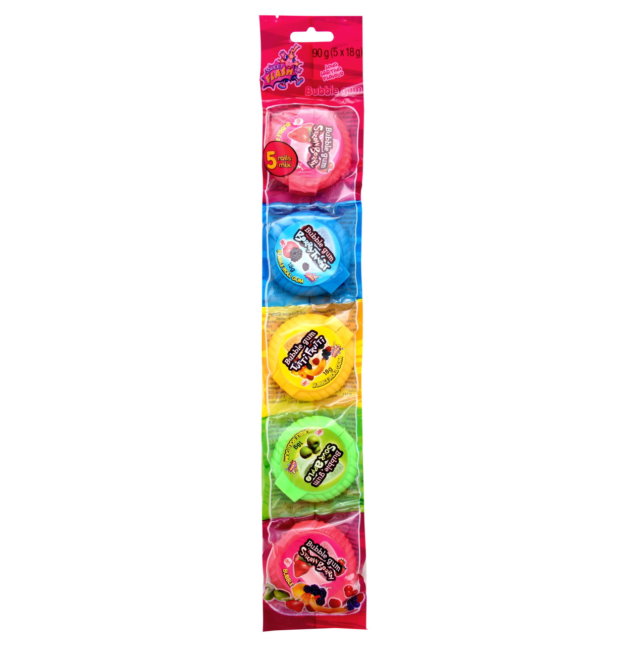 Bubble gum Rolls 5-pack (30 x 90g)