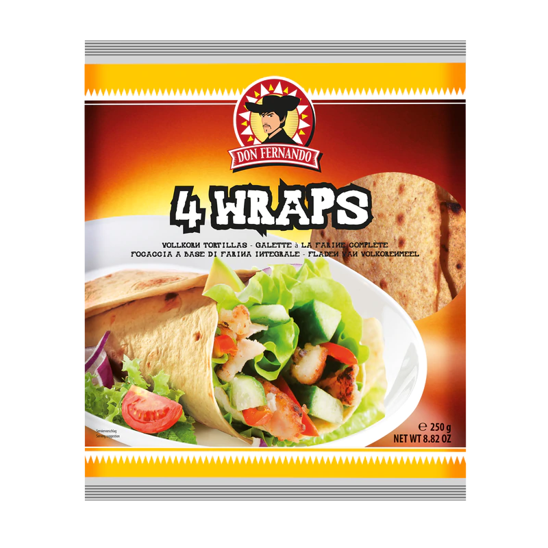 Wraps whole grain wheat flour tortillas 4x25cm (20 x 250g)