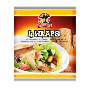 Wraps whole grain wheat flour tortillas 4x25cm (20 x 250g)
