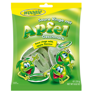 Foam-sugar gummi apple rings sour (14 x 250g)