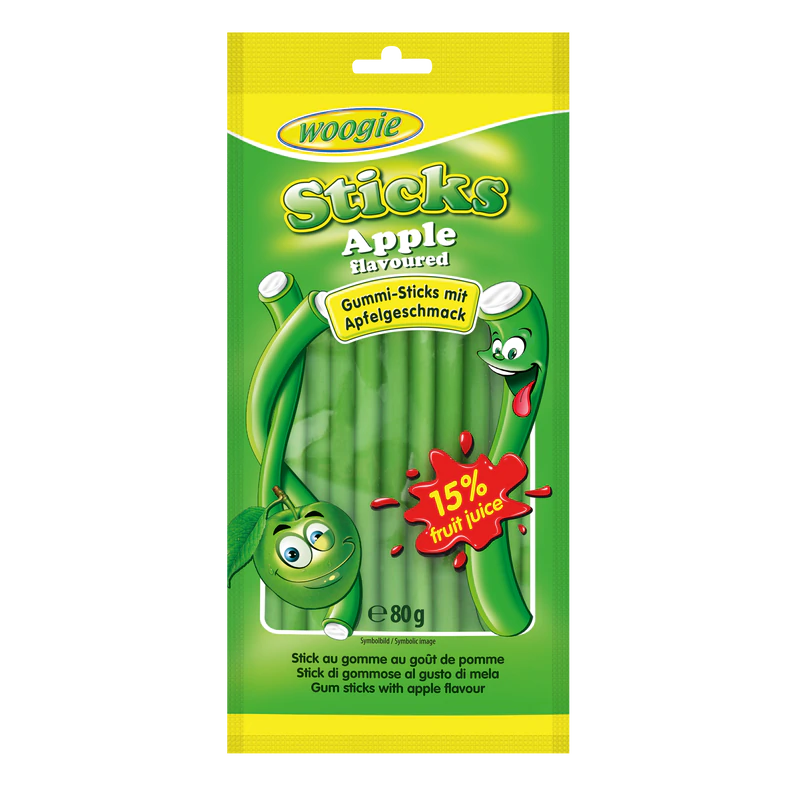 Apple flavoured candy with filling (18 x 85g)