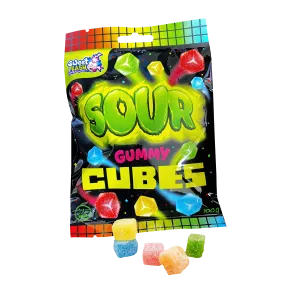 Sour Gummy Cubes Fruit gums counter display (15x100g)