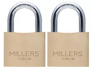 Hänglås Mässing H 701/40 2-pack