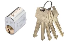 Cylinder 71237 Oval 5 Nycklar, Krom