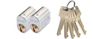 Cylinder 71237 Oval 5 Nycklar, 2 Cylindrar, Krom