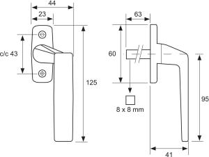 Fönsterhandtag Höger Krom