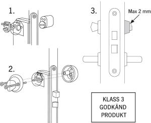 Cylinder 71237 Oval 5 Nycklar, 2 Cylindrar, Krom