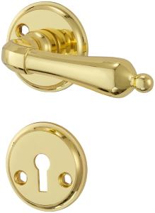 Innerdörrhandtag Broman med nyckelskylt polerad mässing