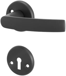 Innerdörrhandtag 25027 med nyckelskylt Svart Ekonomipack