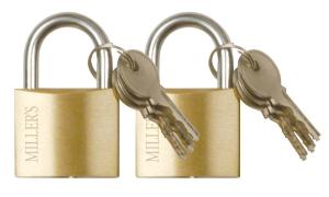 Hänglås Mässing H 701/30 2-pack