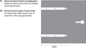 Hakgångjärn 214 Svart 2-pack 200mm