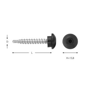Fasadskruv Trä 4,8x35 utv Svart 100st/pkt