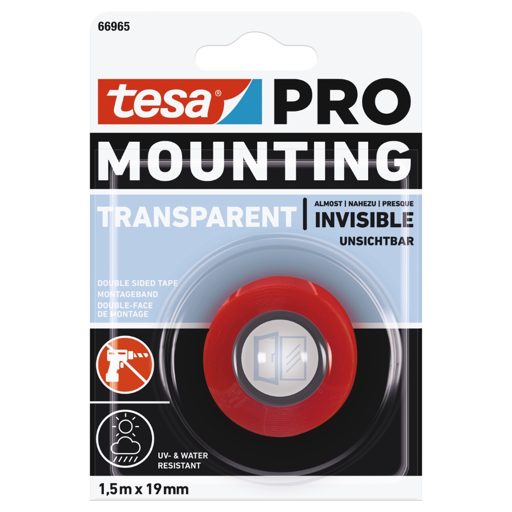 Tesa Monteringstejp PRO Transparent 1,5mx19mm TESA