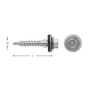 Plasttaksskruv Trä 5,5x35 utv Opalvit 50st/pkt