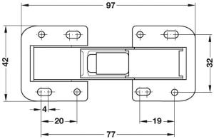 Skåpgångjärn Självstängande Universal 2-pack