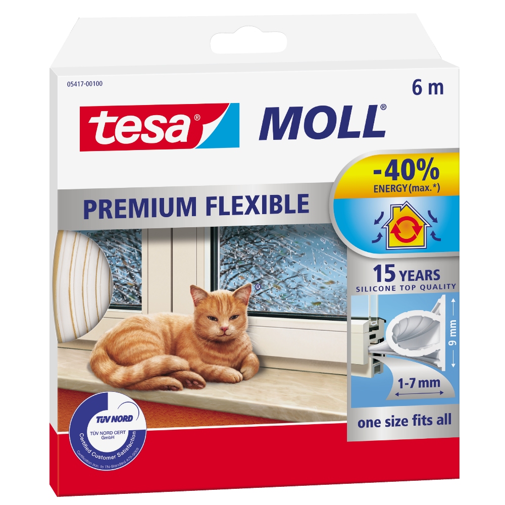 Tätlist Silikon Vit 6m TESA