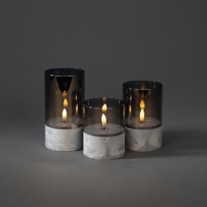 Ljus med grått glas varmvit KONSTSMIDE
