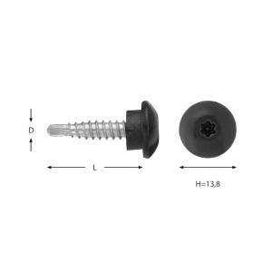 Fasadöverlappskruv Stål 4,8x23 utv Svart 100st/pkt