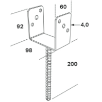 Stolphållare PSU 98x60mm FAST