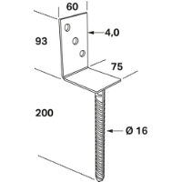 Stolphållare PSL 70x60mm FAST