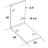 Vinkelbeslag ABL 40x40x2,0x25mm FAST