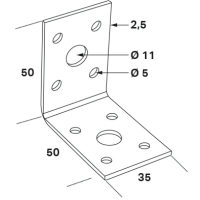 Vinkelbeslag ABV 50x50x2,5x35mm FAST