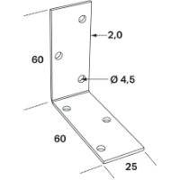 Vinkelbeslag ABL 60x60x2,0x25mm FAST