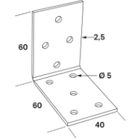 Vinkelbeslag ABM 60x60x2,5x40mm FAST