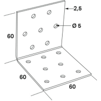 Vinkelbeslag ABM 60x60x2,5x60mm FAST