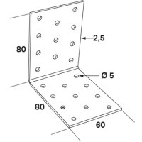 Vinkelbeslag ABM 80x80x2,5x60mm FAST