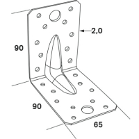 Vinkelbeslag ABXR 90x90x2,0x65mm MF FAST