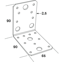 Vinkelbeslag ABY 90x90x2,5x65mm UF FAST