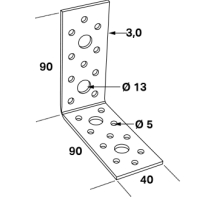 Vinkelbeslag ABY 90x90x3,0x40mm UF FAST