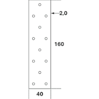 Hålplatta HP 40x160x2,0mm FAST