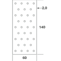 Hålplatta HP 60x140x2,0mm FAST