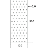 Hålplatta HP 120x300x2,0mm FAST
