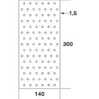 Hålplatta HP 140x300x1,5mm FAST