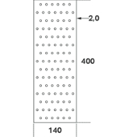 Hålplatta HP 140x400x2,0mm FAST