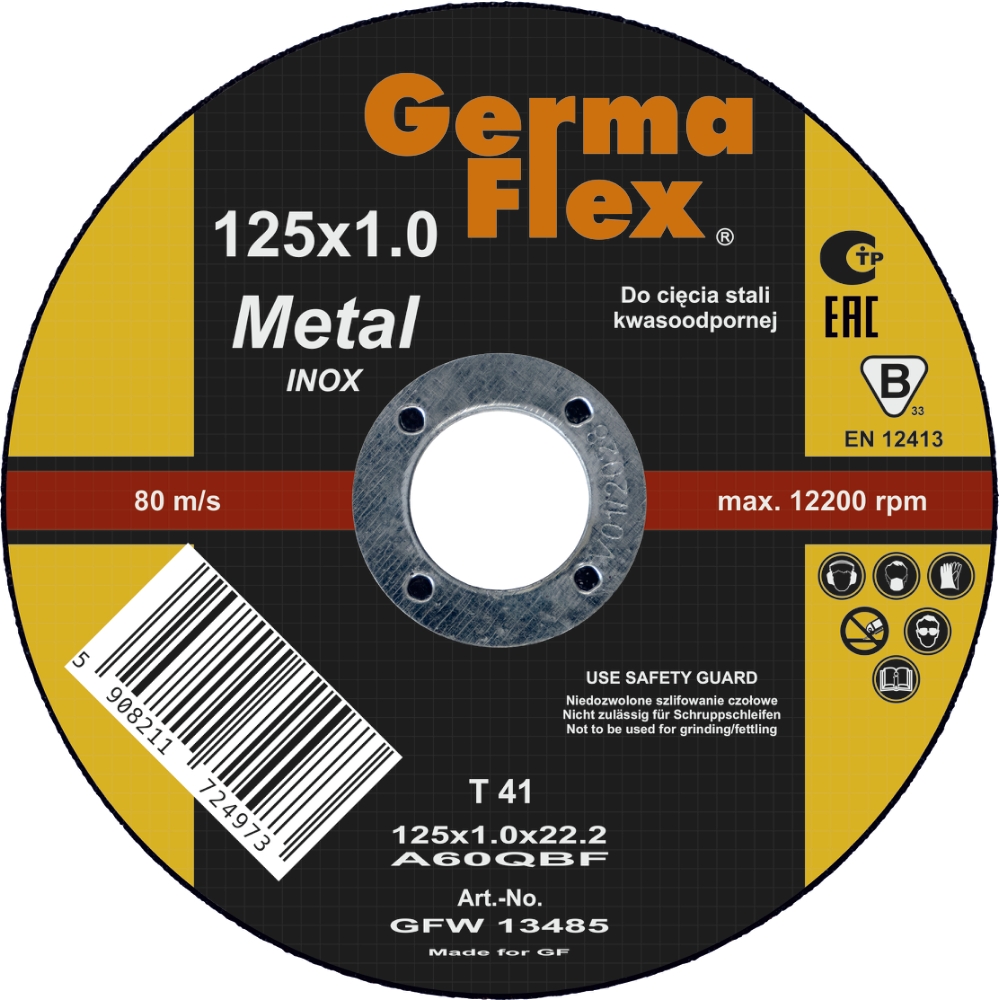 Kapskiva INOX 125x1,0x22,2mm GERMA FLEX